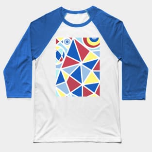 Geometrical vibe in white Baseball T-Shirt